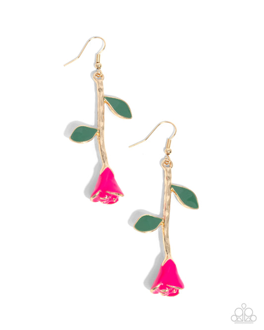 Rose Reality - Pink Earrings