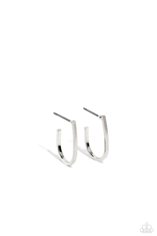 Admirable Arches - Silver Hoop Earrings