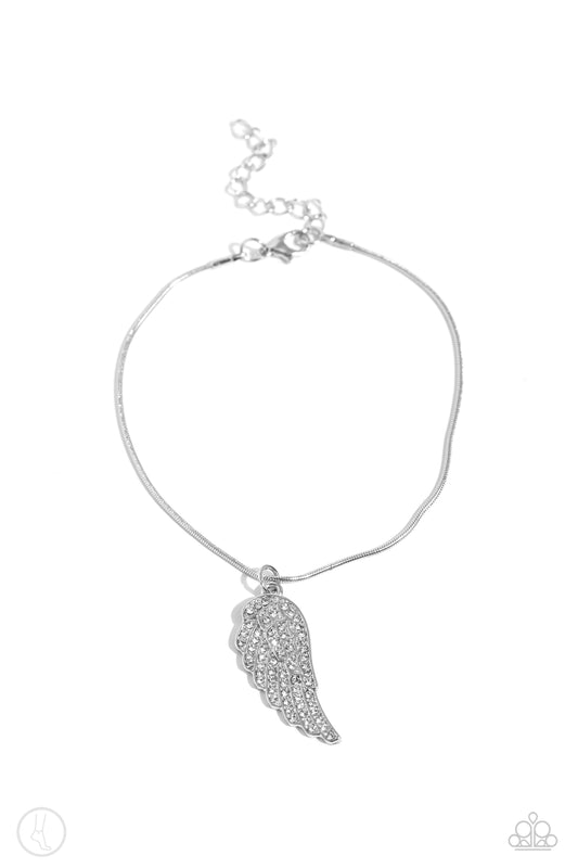 Angelic Accent - White Anklet