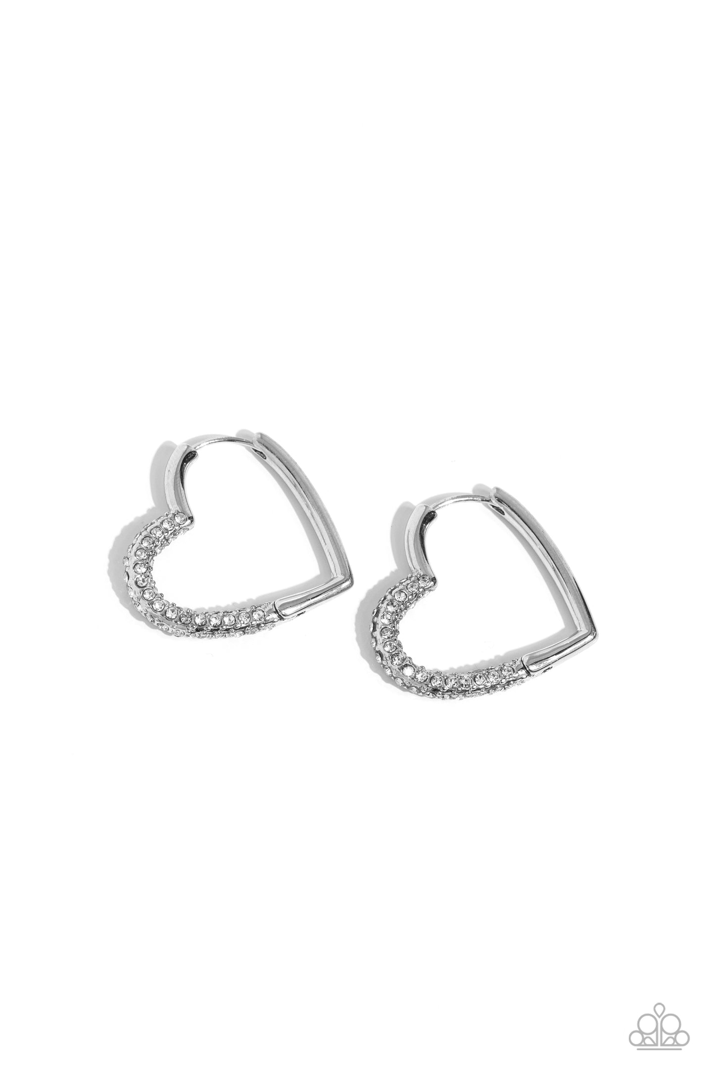 Be Mine, Valentine? - White Hoop Earrings