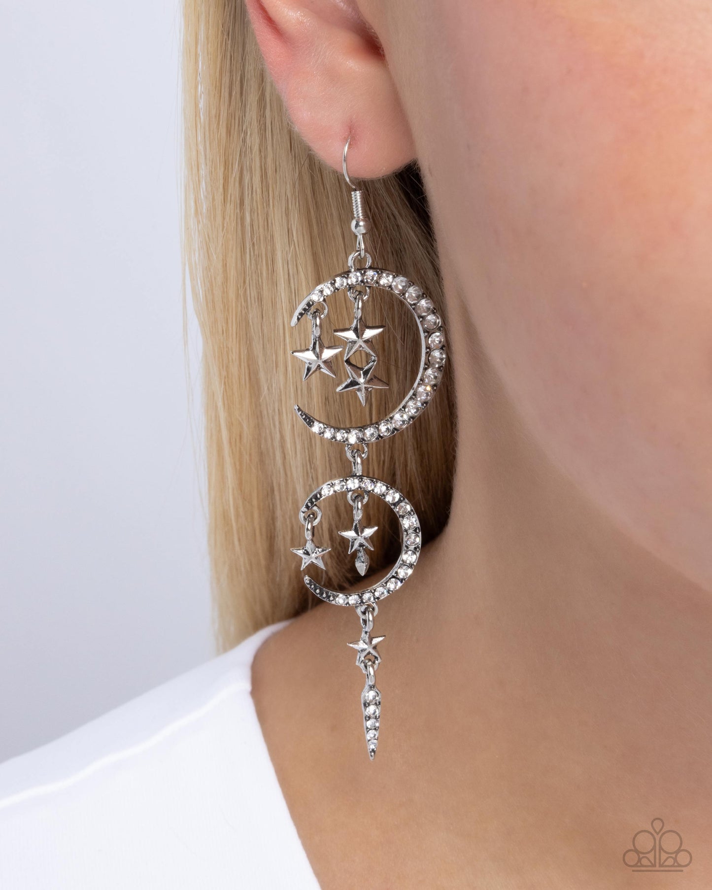 Celestial Cascade - White Earrings