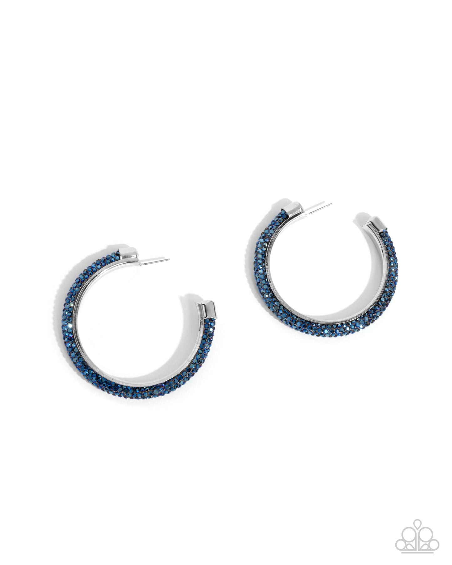 Chiseled Crescendo Blue Hoop Earrings