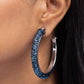 Chiseled Crescendo Blue Hoop Earrings