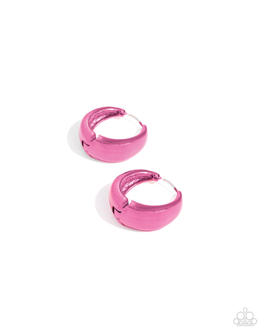 Colorful Curiosity - Pink Hoop Earrings