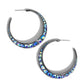 Embedded Edge - Blue Hoop Earrings