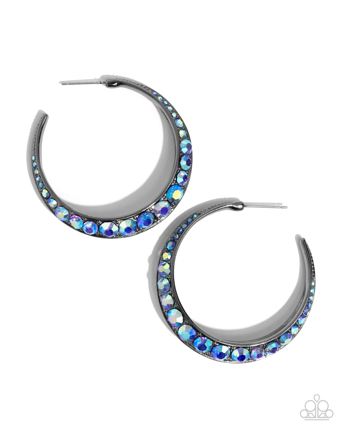 Embedded Edge - Blue Hoop Earrings