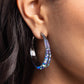 Embedded Edge - Blue Hoop Earrings