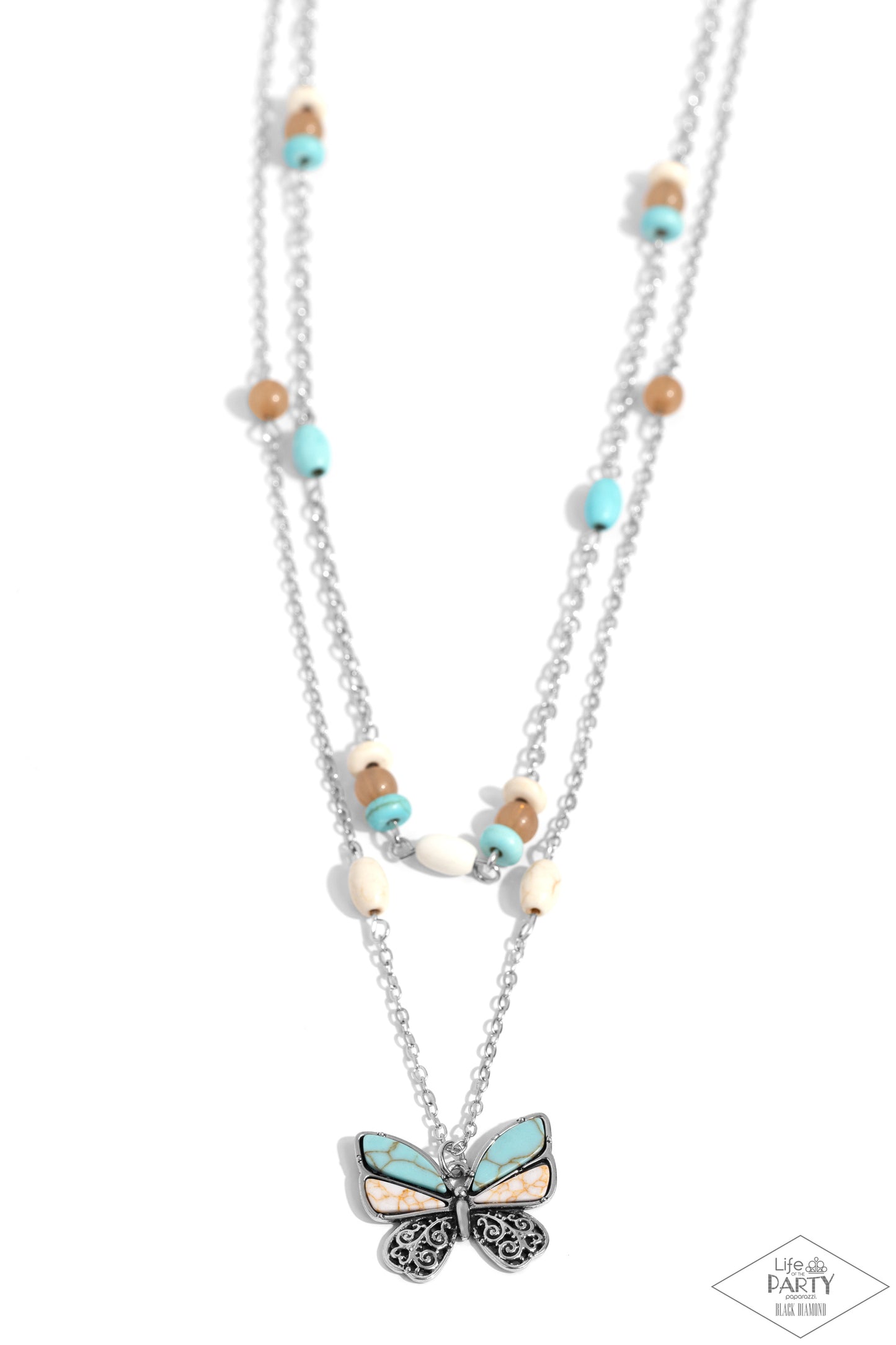 Free-Spirited Flutter - Blue Necklace