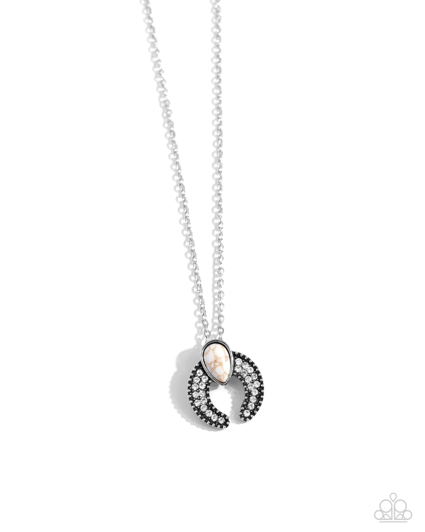 Horseshoe Haute - White Necklace