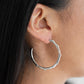 Danger Zone - Silver Hoop Earring