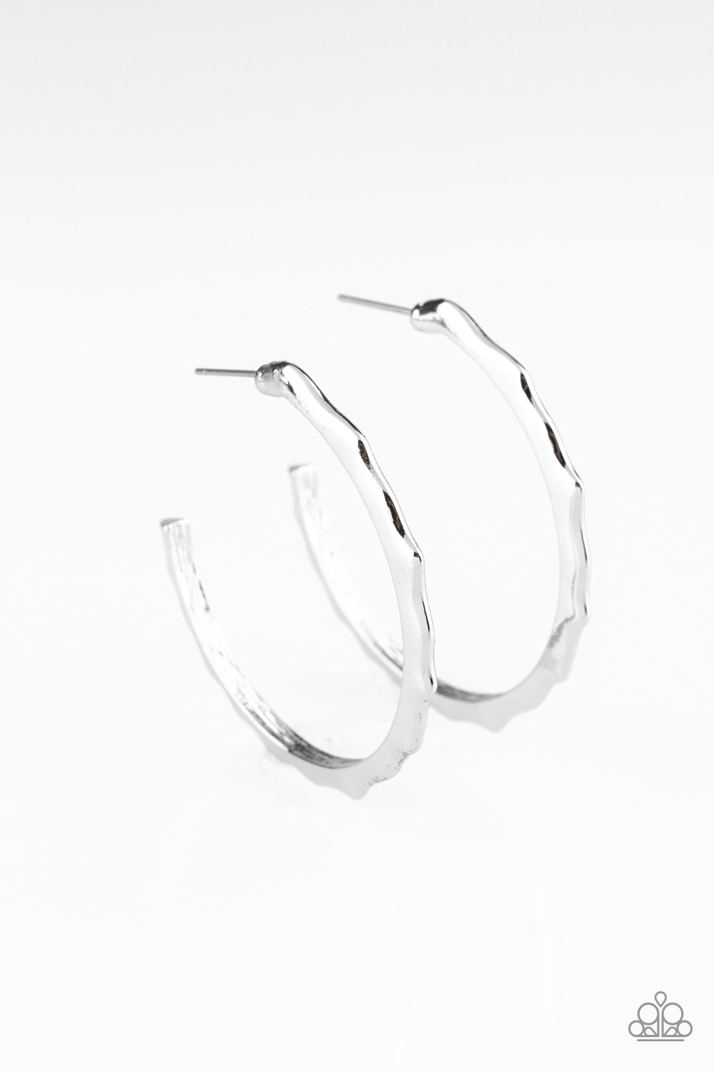 Danger Zone - Silver Hoop Earring