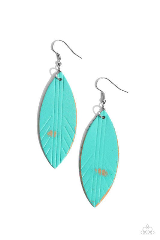 Leather Lounge - Blue Earrings