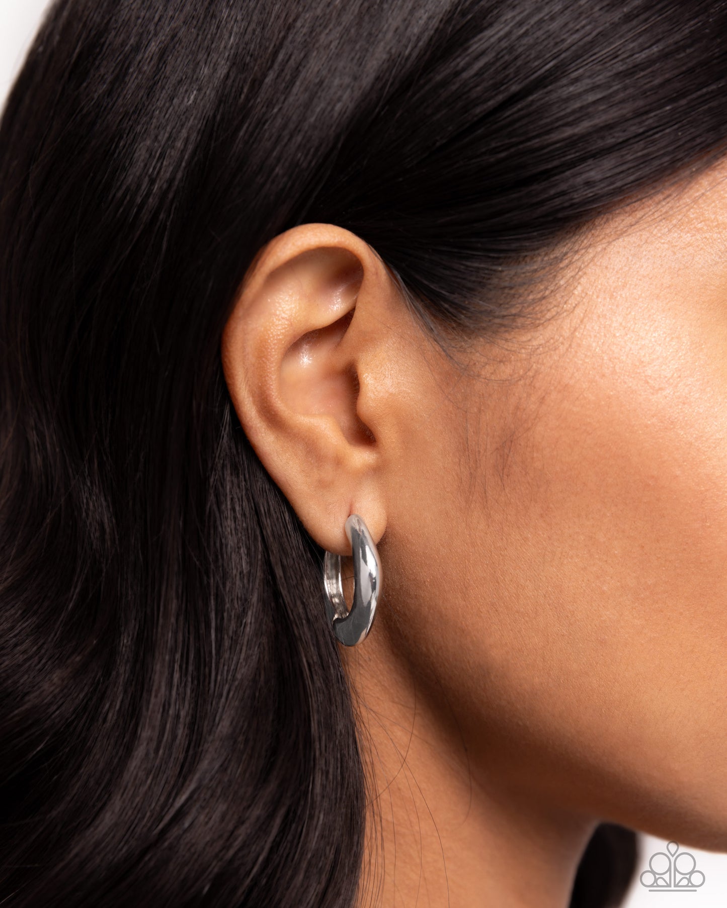 Monochromatic Makeover - Silver Hoop Earrings