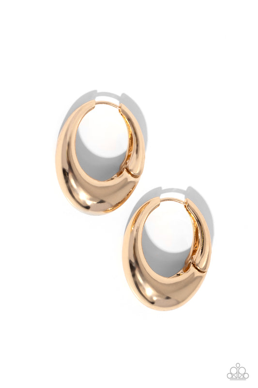 Oval Official - Gold Hoop Earrings