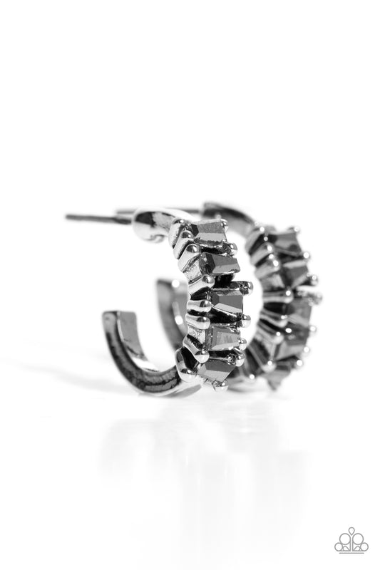 Rugged Rockstar - Silver Hoop Earrings