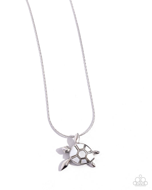 Sea Turtle Statement - White Necklace