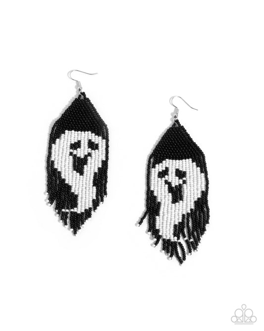 Spooky Strands - Black Earrings