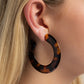 Spotted Scoop - Brown Hoop Earring