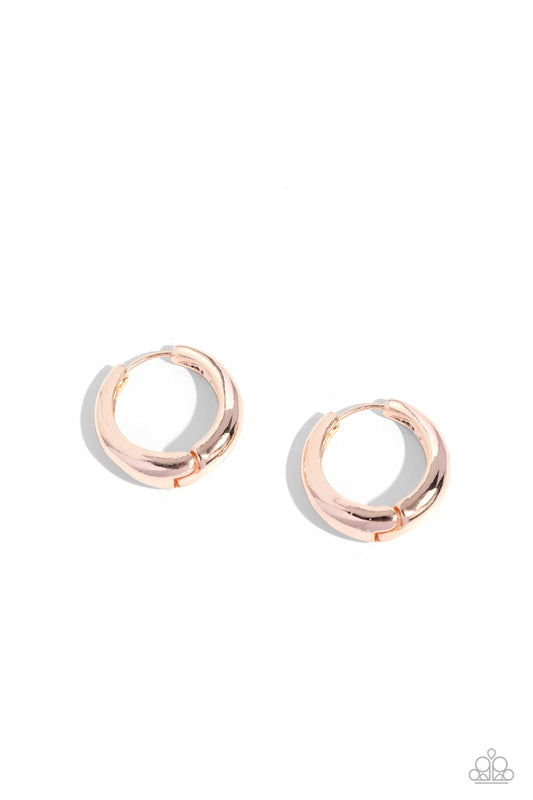 Streamlined Status - Rose Gold Hoop Earrings