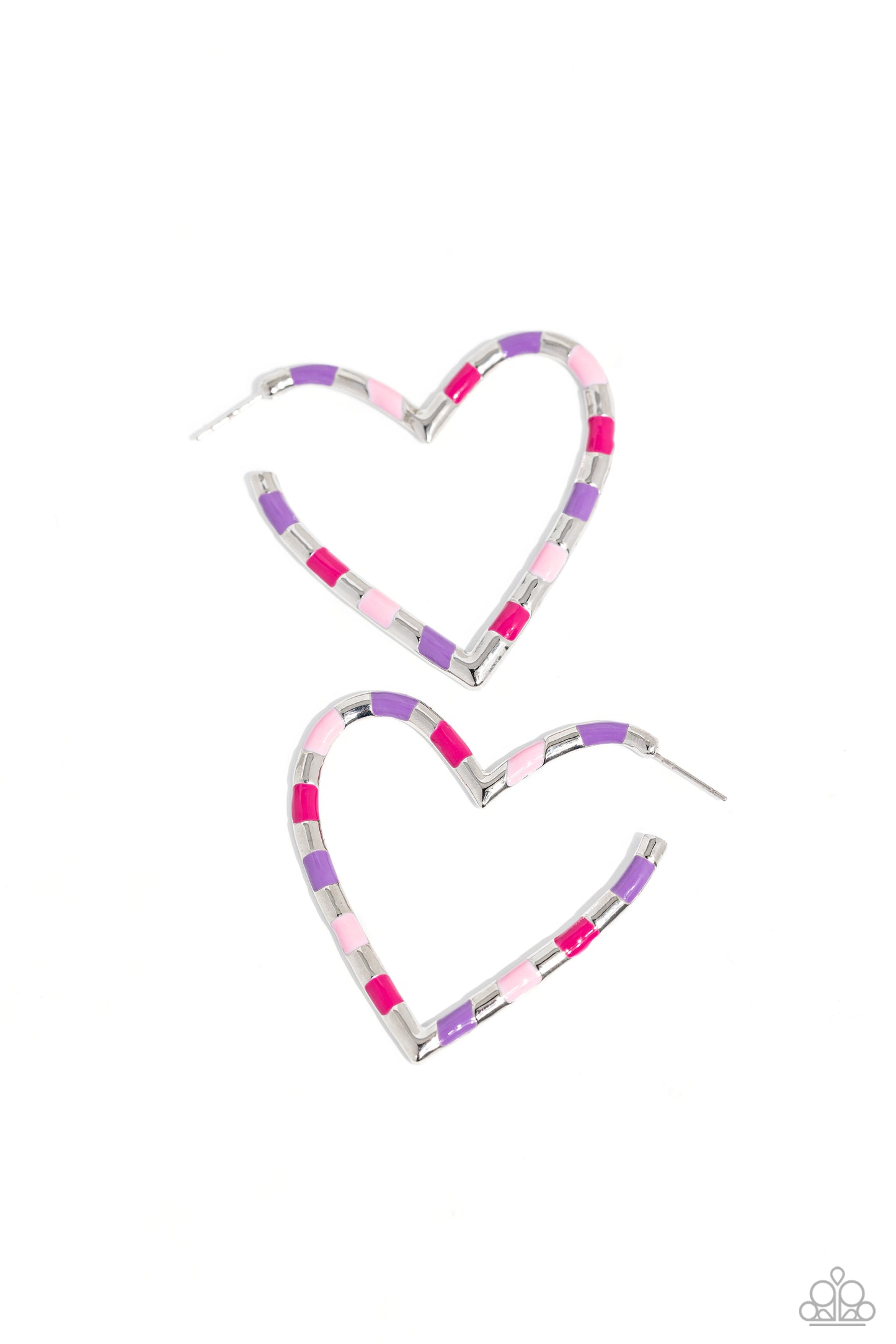 Striped Sweethearts - Pink Earrings