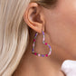 Striped Sweethearts - Pink Earrings