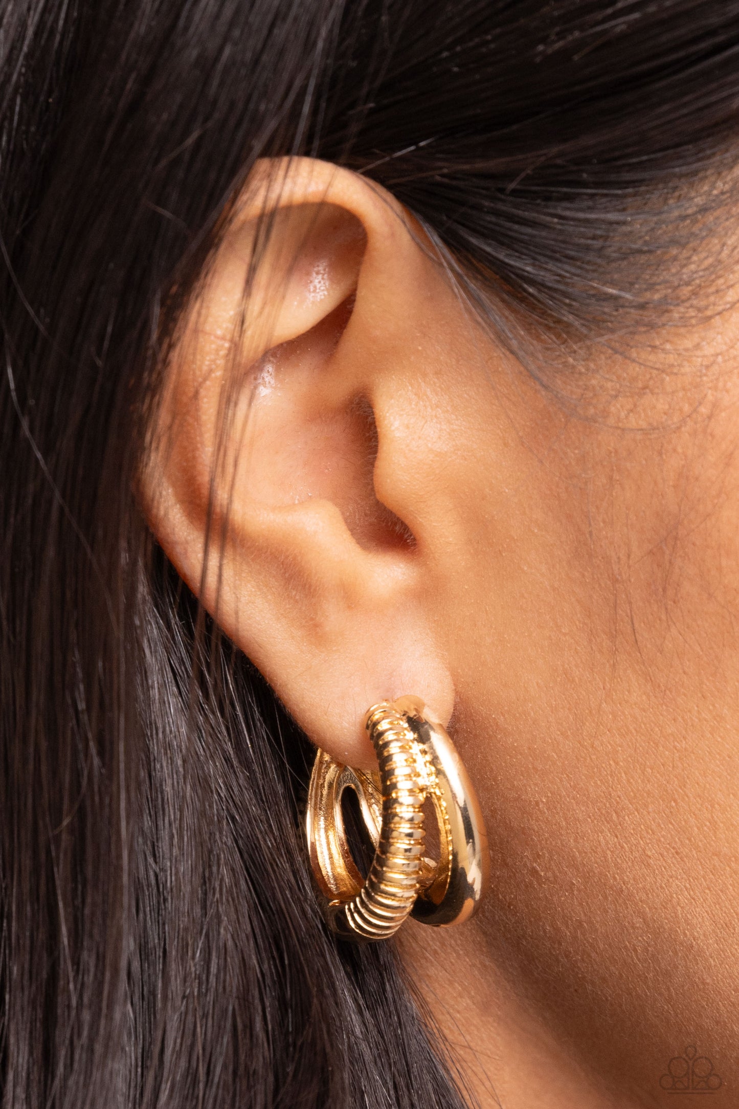 Textured Tremolo - Gold Hoop Earrings