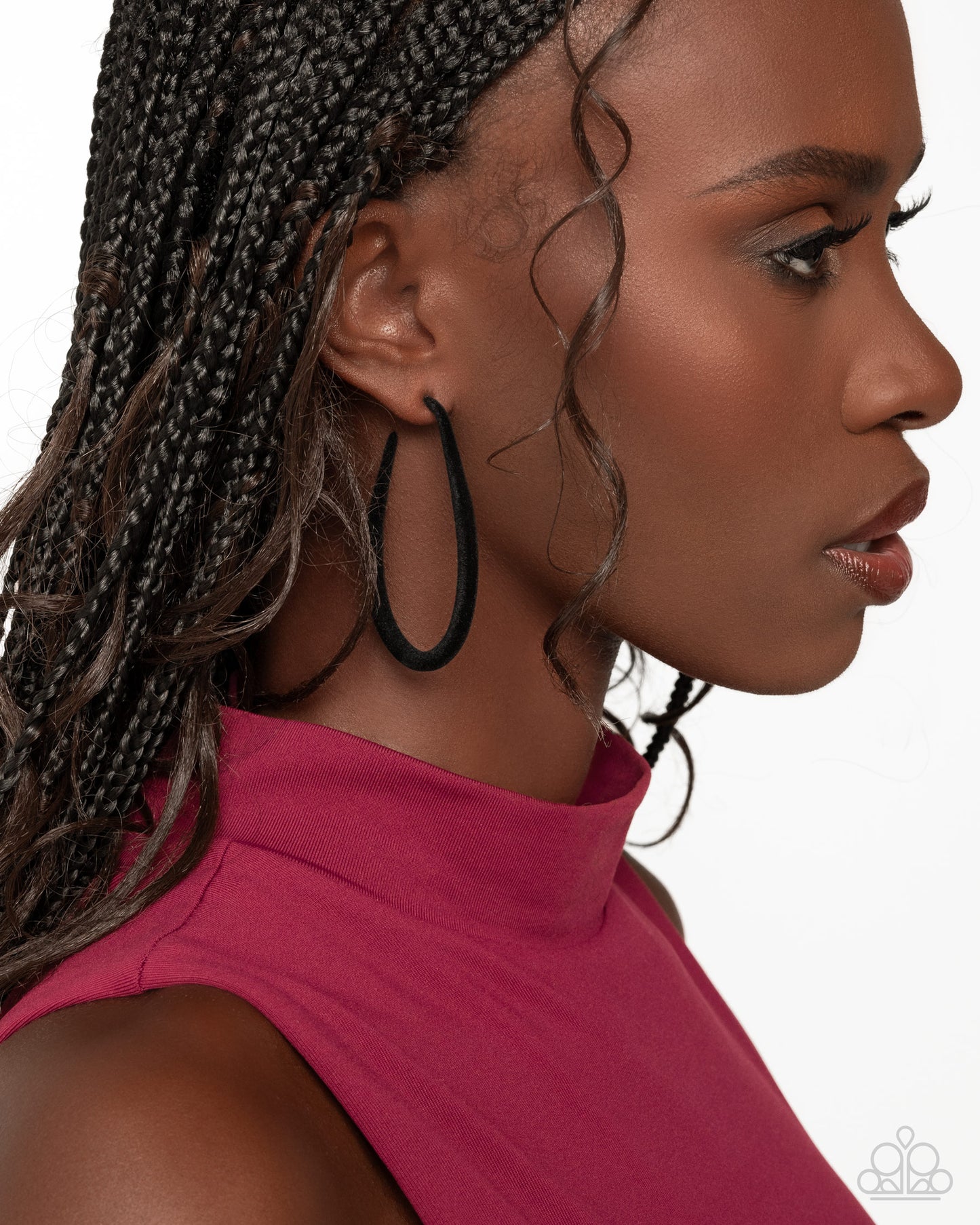 The Right Angle - Black Hoop Earrings