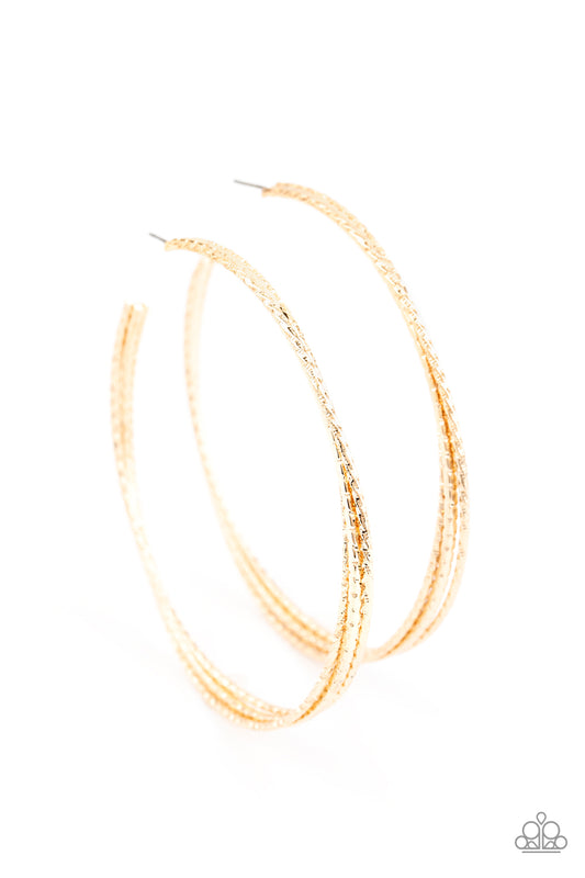 Watch and Learn Gold Hoop Earrings