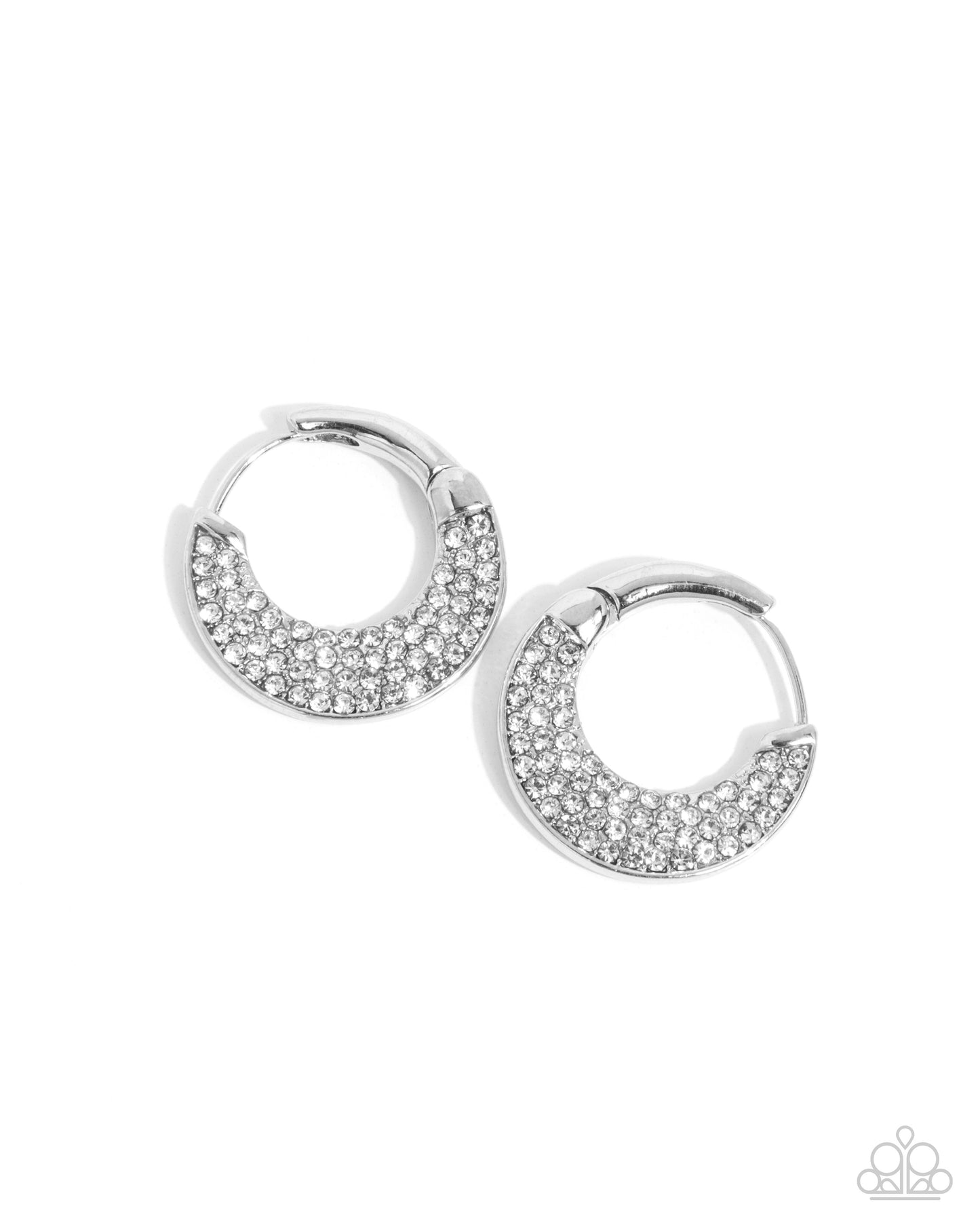 Winking Whimsy - White Hoop Earrings