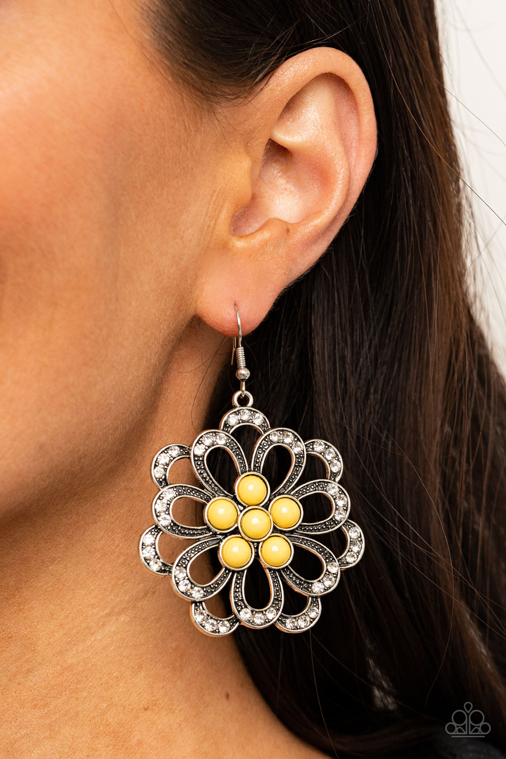 Dazzling Dewdrops Yellow Earrings