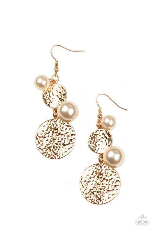 Pearl Dive Gold Earrings Paparazzi