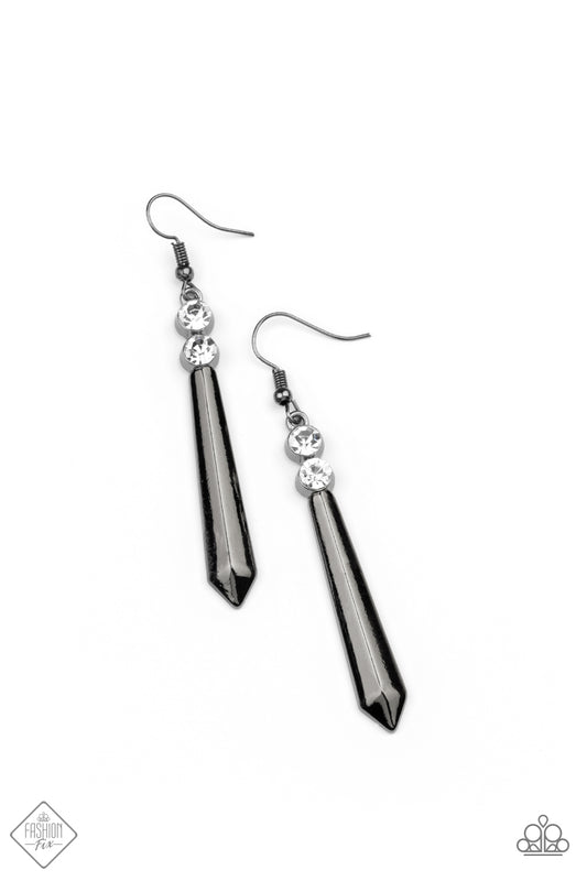 Sparkle Stream Black Earring