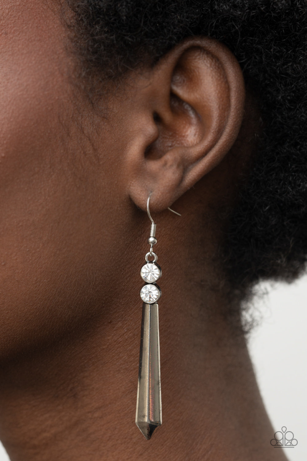 Sparkle Stream White Earring