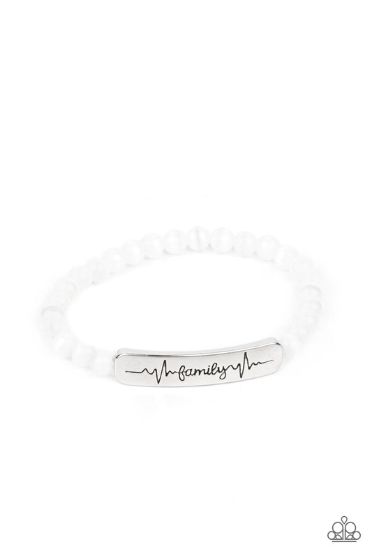 Paparazzi Family is Forever White Bracelet