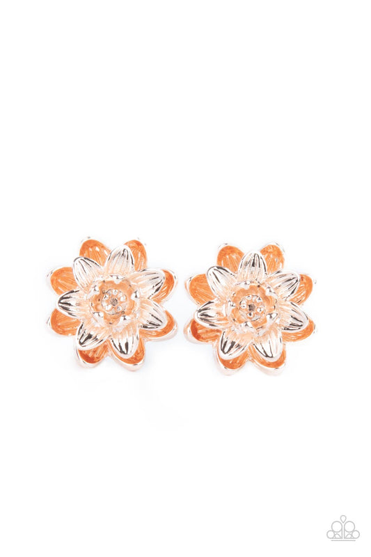 Water Lily Love Rose Gold Earring