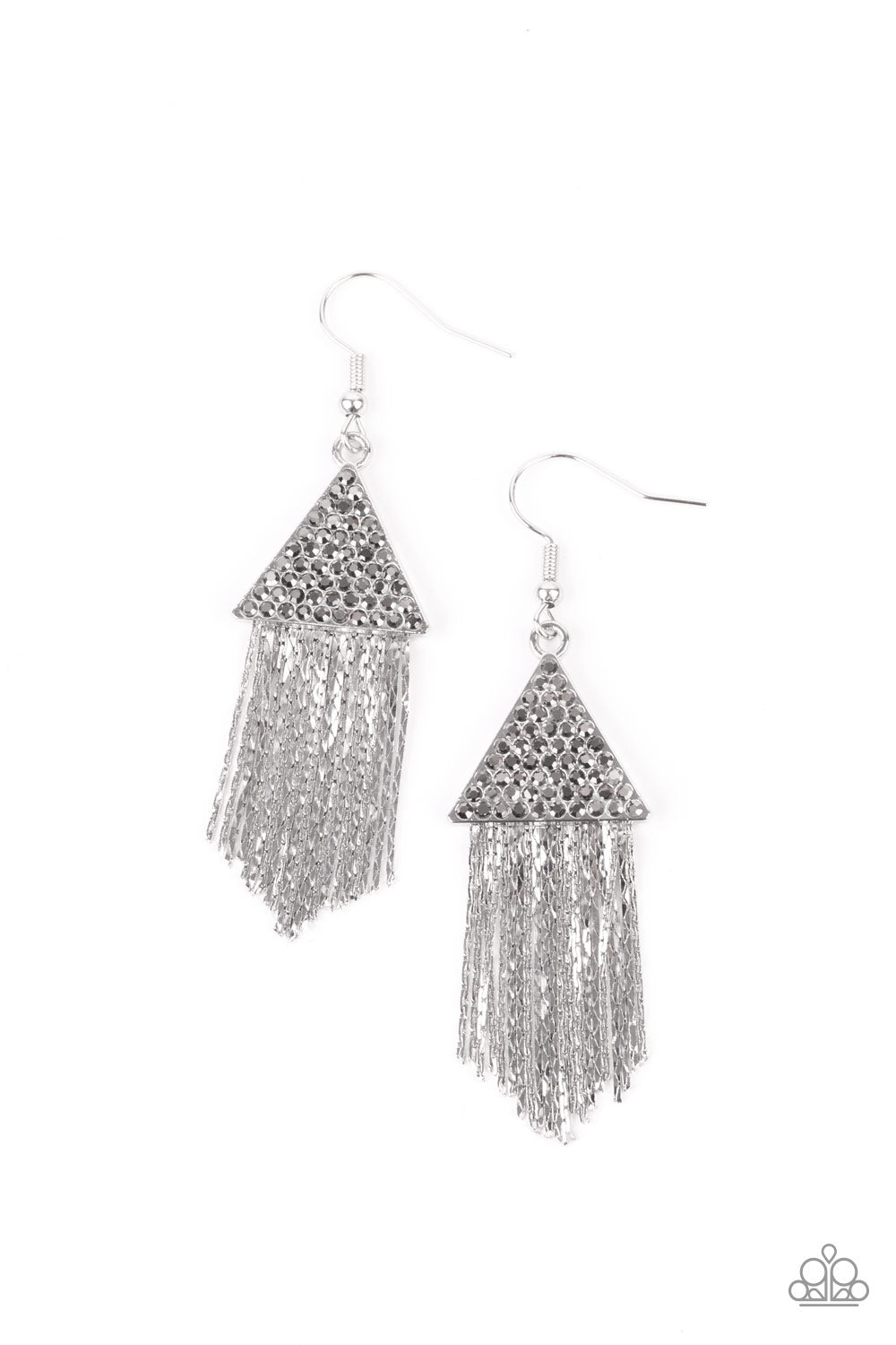 Pyramid SHEEN Silver Earrings Paparazzi