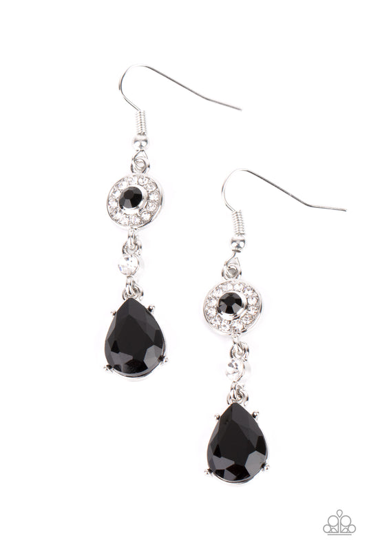 Graceful Glimmer Black Earring