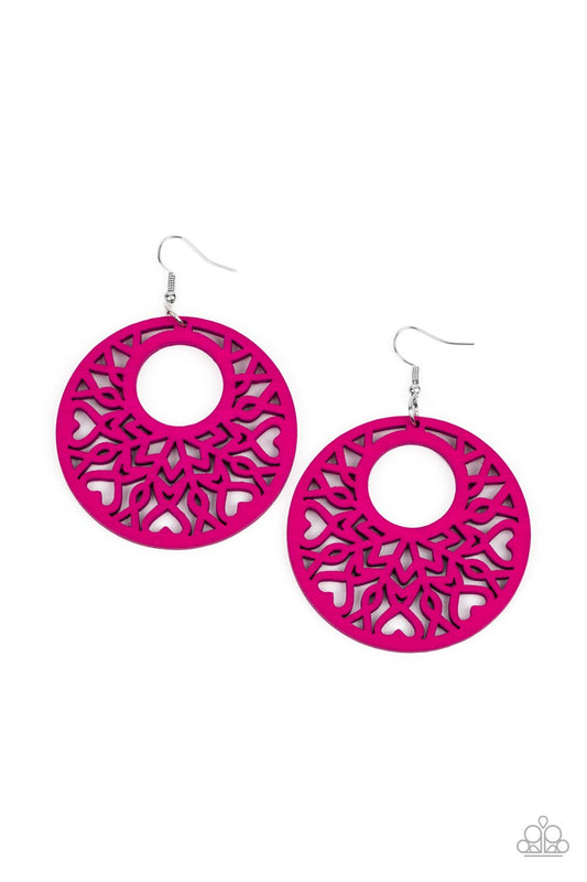 Paparazzi Tropical Reef - Pink Earring