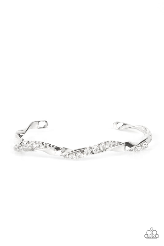 Twisted Twinkle White Cuff Bracelet