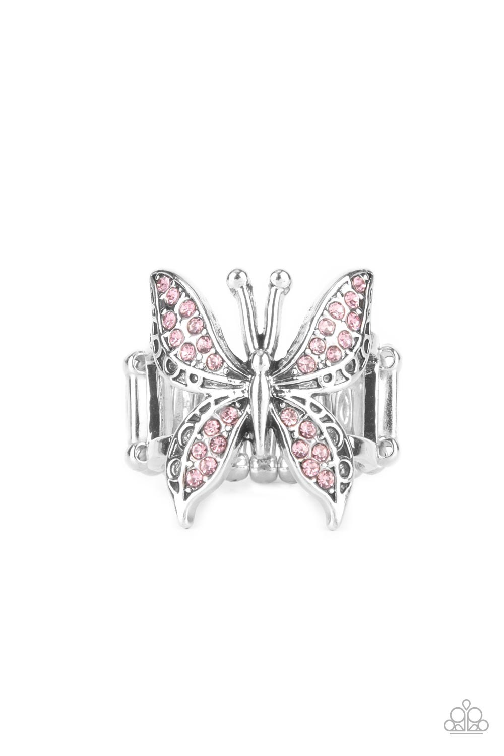 Paparazzi Blinged Out Butterfly - Pink Ring