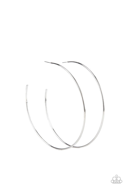 Paparazzi Colossal Couture - Silver Hoop Earring