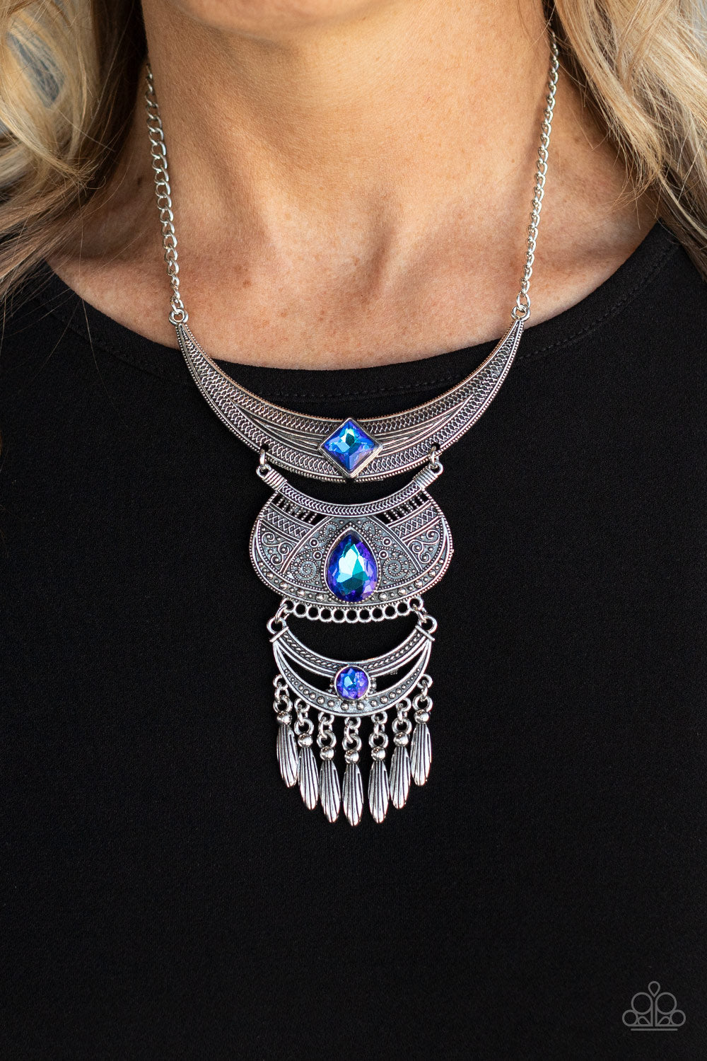 Lunar Enchantment Blue Necklace Paparazzi