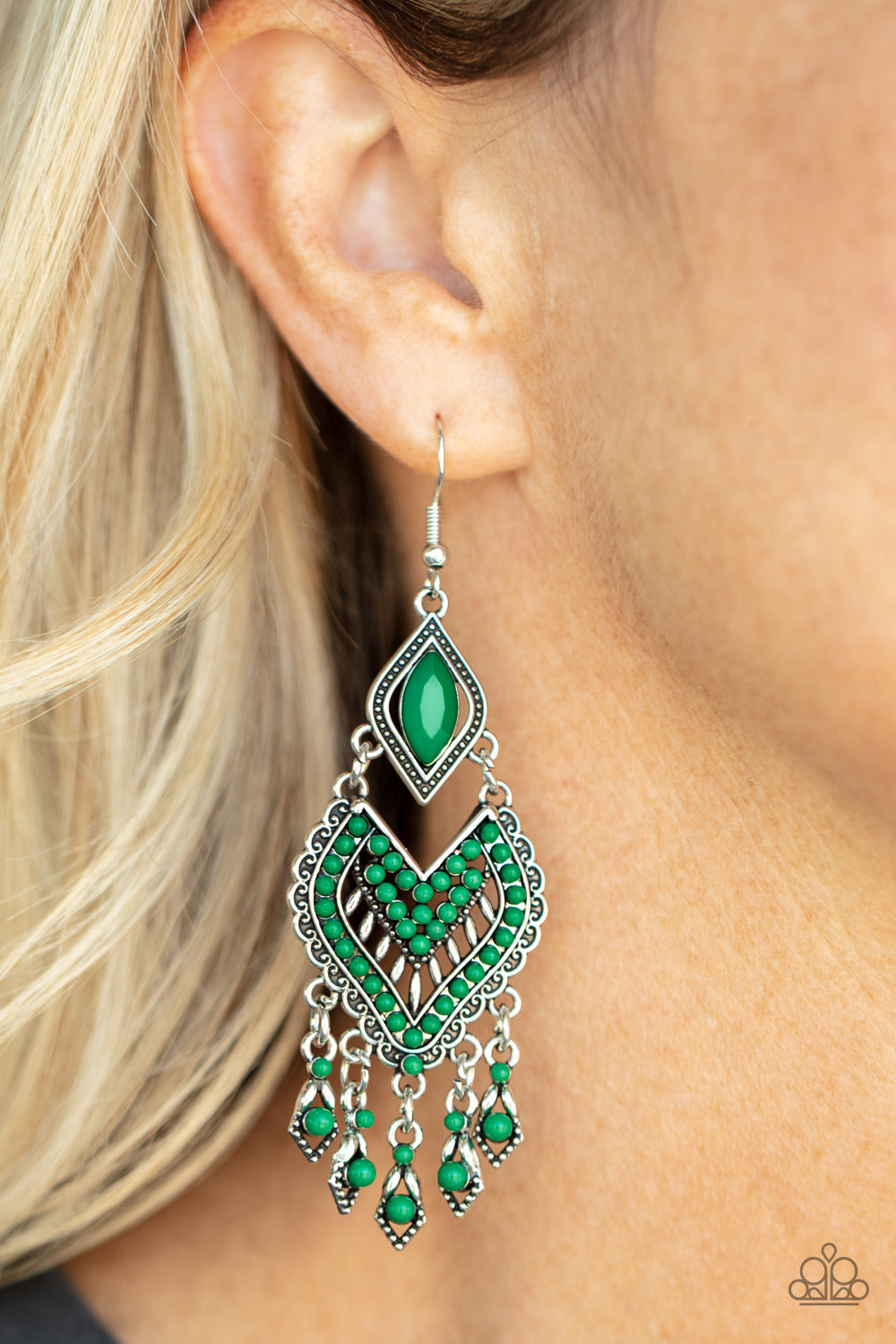 Dearly Debonair Green Earrings