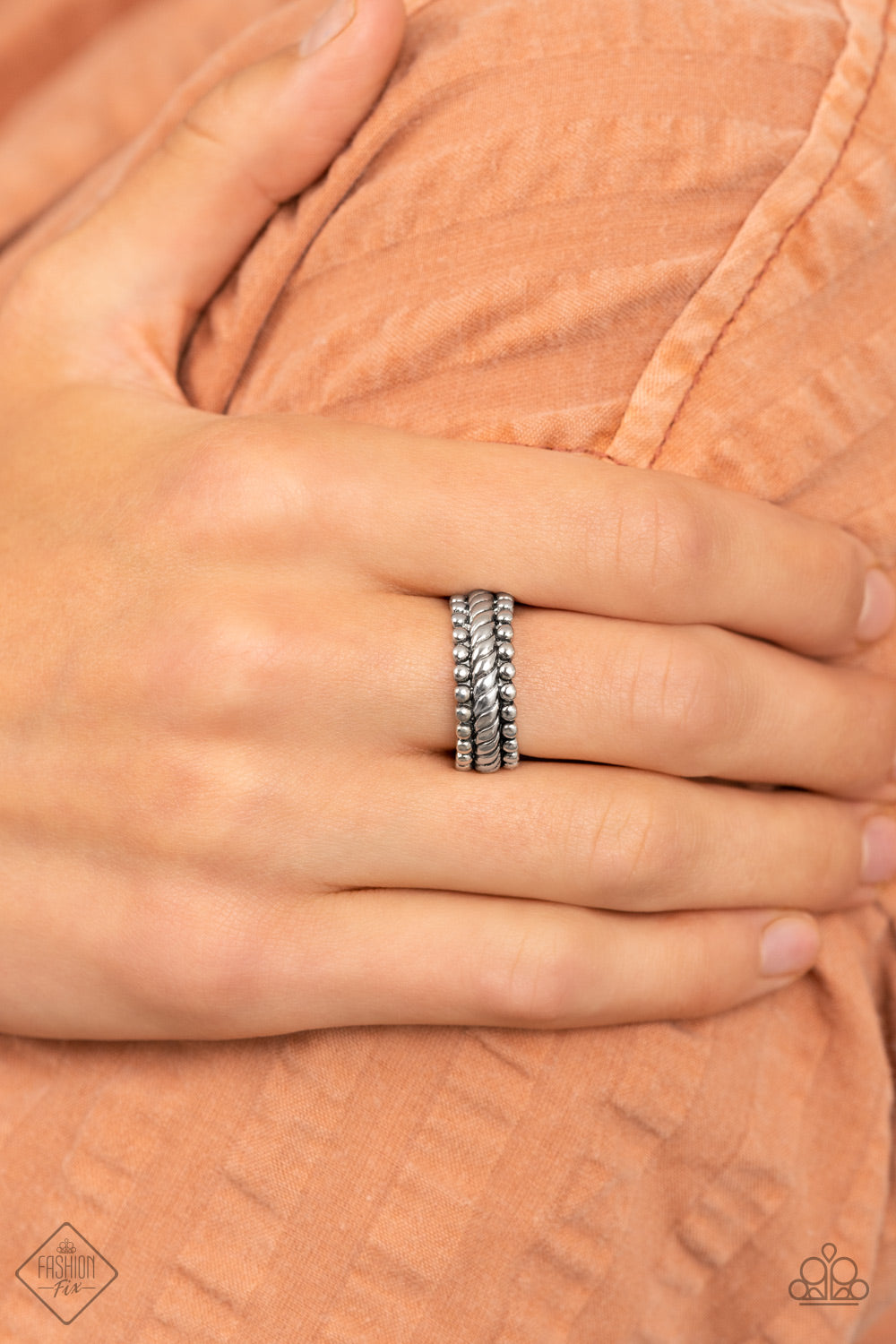 Tangible Texture Silver Fashion Fix Ring