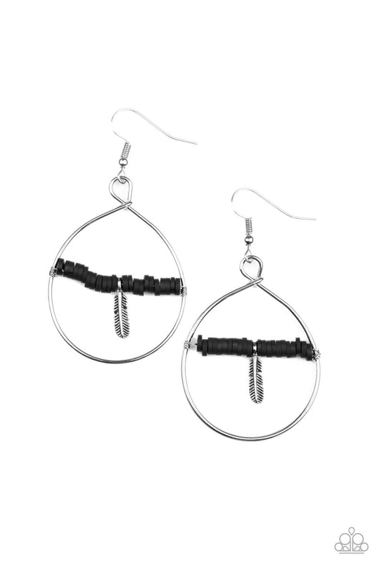 Paparazzi Free Bird Freedom Black Earring