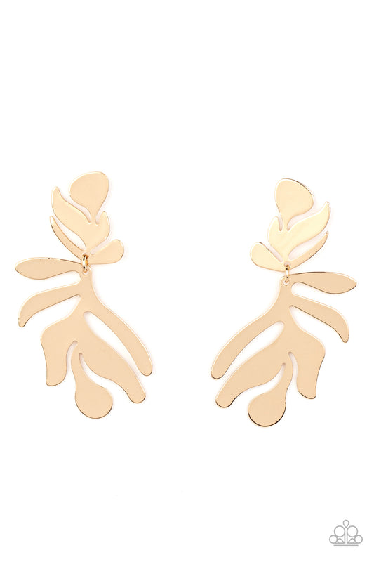 Paparazzi Palm Picnic Gold Earring