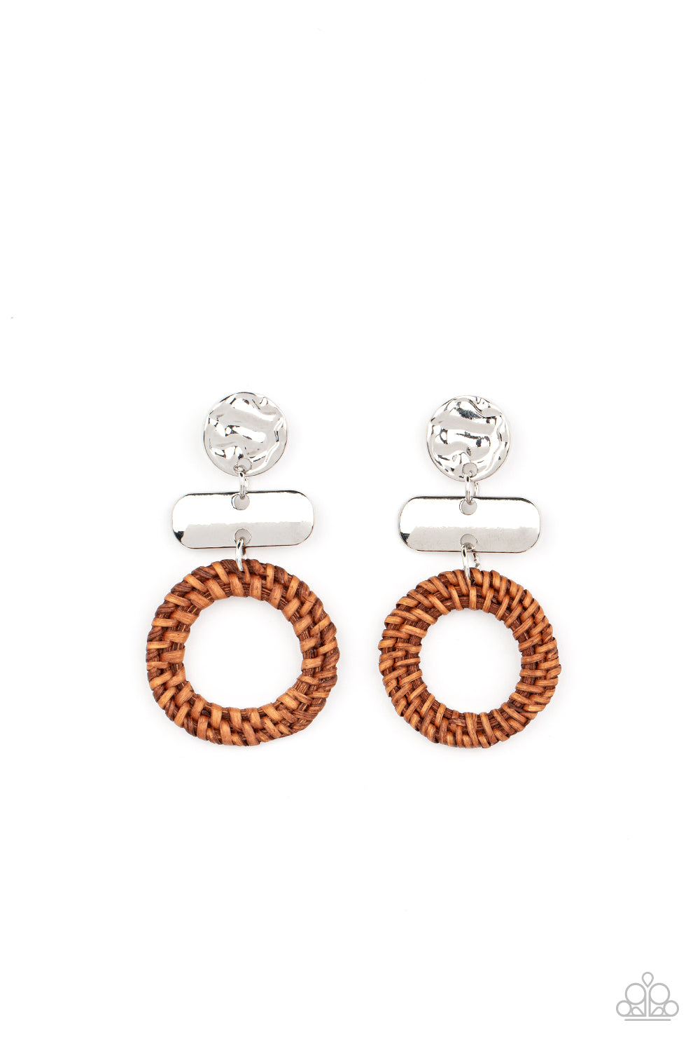 Paparazzi Woven Whimsicality - Brown Earring 