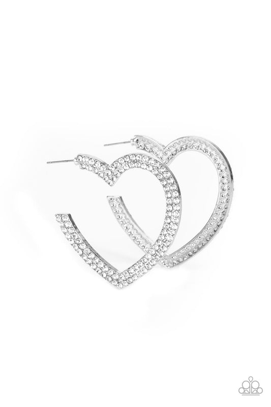 AMORE to Love White Hoop Earring