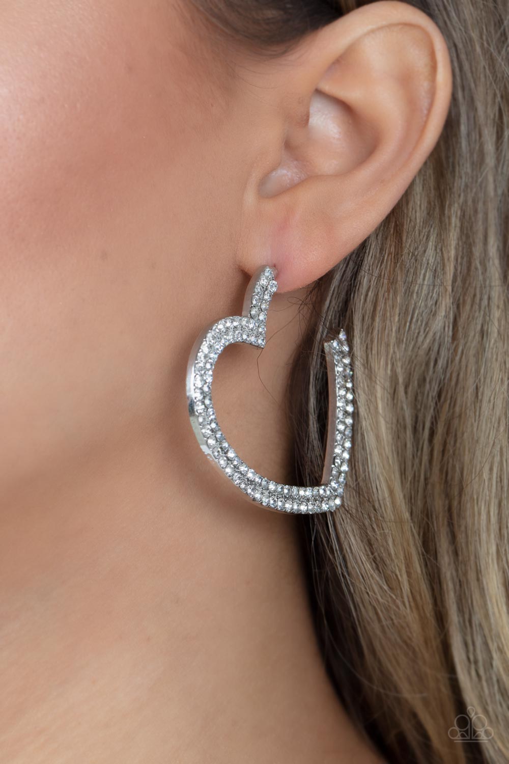 AMORE to Love White Hoop Earring