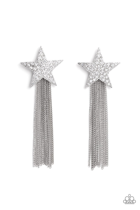 Paparazzi Superstar Solo - White Earring